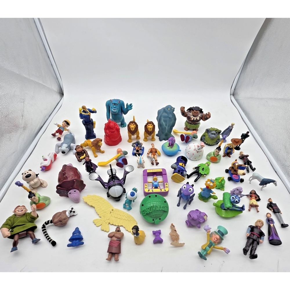 McDonalds Hardees Burger King Subway Fast Food Toys Disney Figures Lot of 56